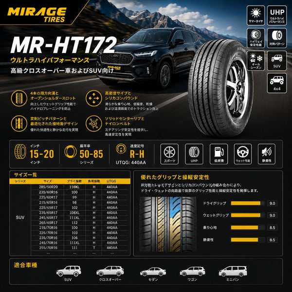 MR-HT172 SUVタイヤ 2本セット｜ハイウェイテレーン(H/T) オールシーズン 高速安定性重視
